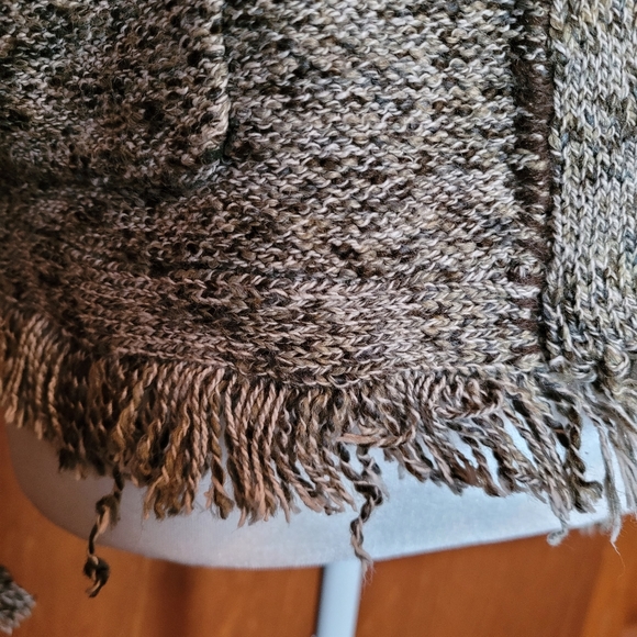 Preswick & Moore Cardigan Sweater with Fringe Sz M Gray - Picture 8 of 8